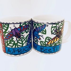 African Beetle Mugs by Jill Gotschalk